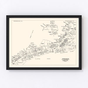 Woonsocket Map 1946, Vintage Woonsocket Map, Old Woonsocket Rhode Island Art, Wall Art Gift for Woonsocket History Lovers Retro Decor