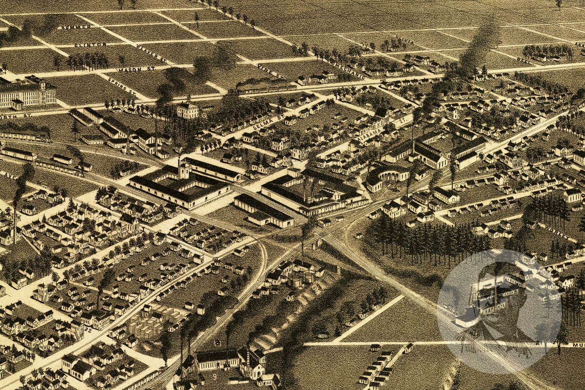 Vintage Selma Map 1887 Old Map of Selma Alabama Historical Etsy