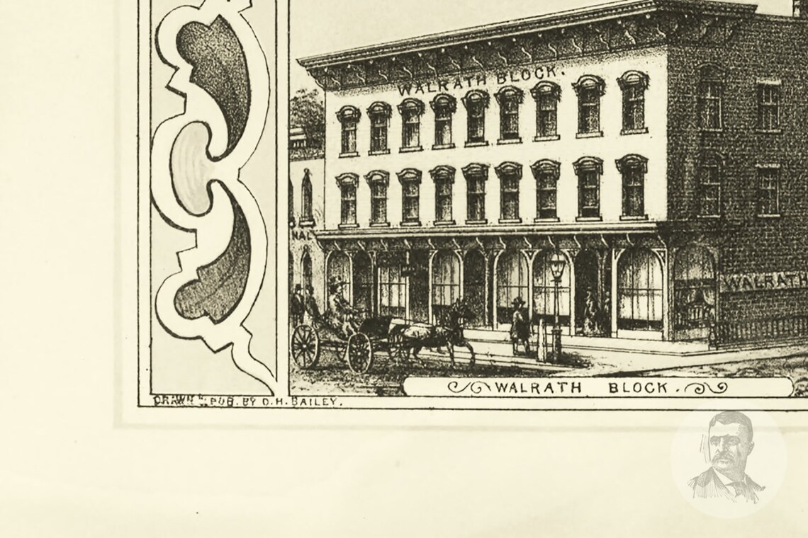 Vintage Oneida Map 1874 Old Oneida New York Map Historic NY Etsy
