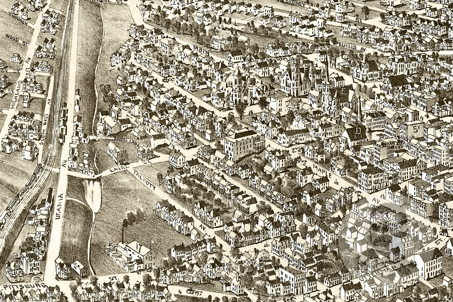 Vintage Greensburg Map 1901 Old Map of Greensburg Etsy