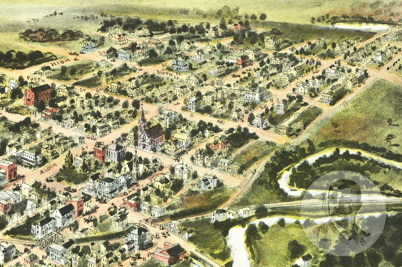 Vintage Oakland Map 1906 Old Map of Oakland Maryland Etsy