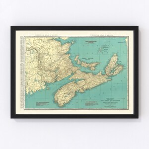 Nova Scotia Map 1924, Vintage Nova Scotia Map, Old Nova Scotia Art, Wall Art Gift for Nova Scotia History Lovers Retro Decor