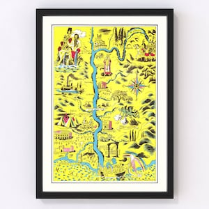 St Maries de la Mer Map 1938, Vintage St Maries de la Mer Map, Old St Maries de la Mer Art, Wall Art Gift for St Maries de la Mer History Lo