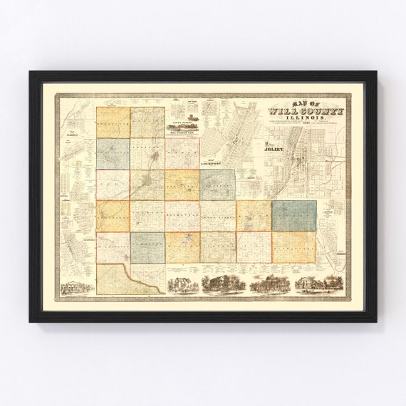 Will County Illinois Map 1864 Old Map of Will County - Etsy