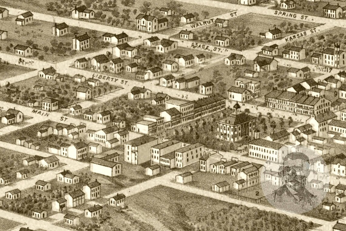 Vintage Independence Map 1868 Old Map of Independence Etsy