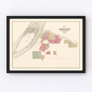 Chamberlain Map 1890, Vintage Chamberlain Map, Old Chamberlain South Dakota Art, Wall Art Gift for Chamberlain History Lovers Retro Decor