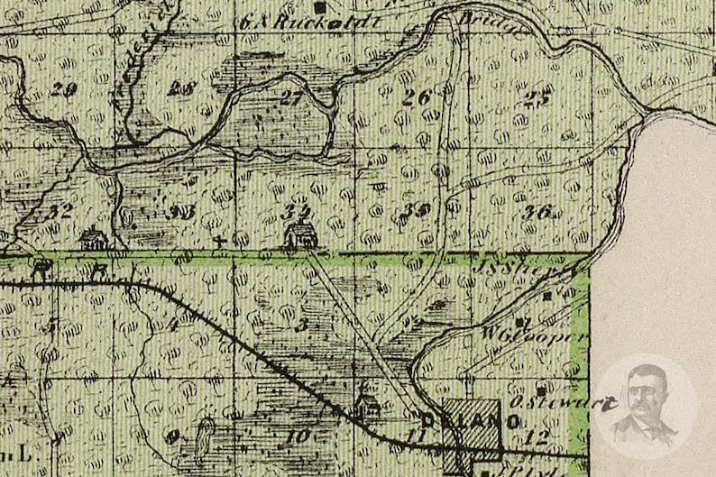 Vintage Wright County MN Map 1874 Old Minnesota Map Etsy