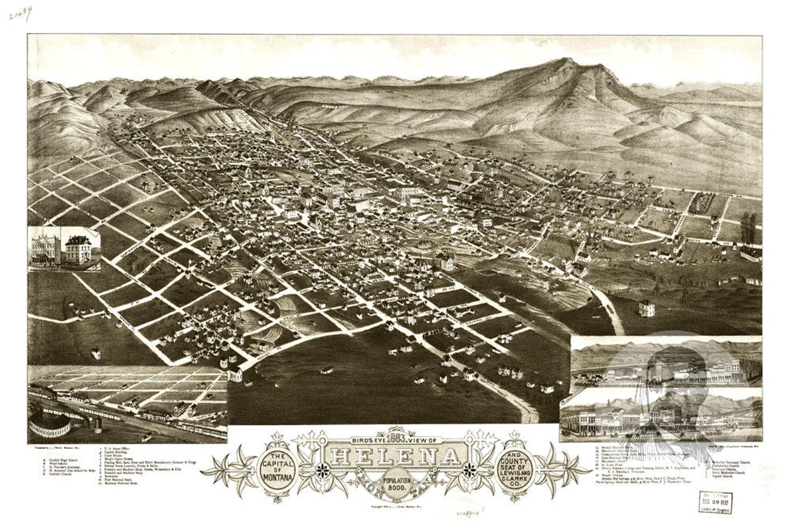 Vintage Helena Map 1883 Old Map of Helena Montana Etsy