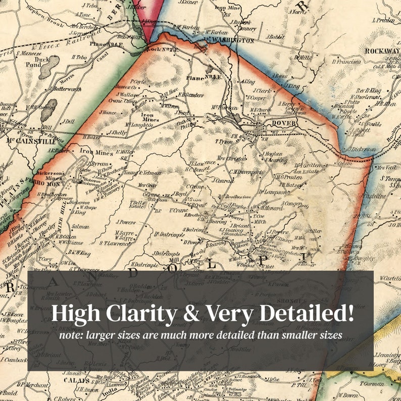 Morris County New Jersey Map 1853 Old Map of Morris County Etsy