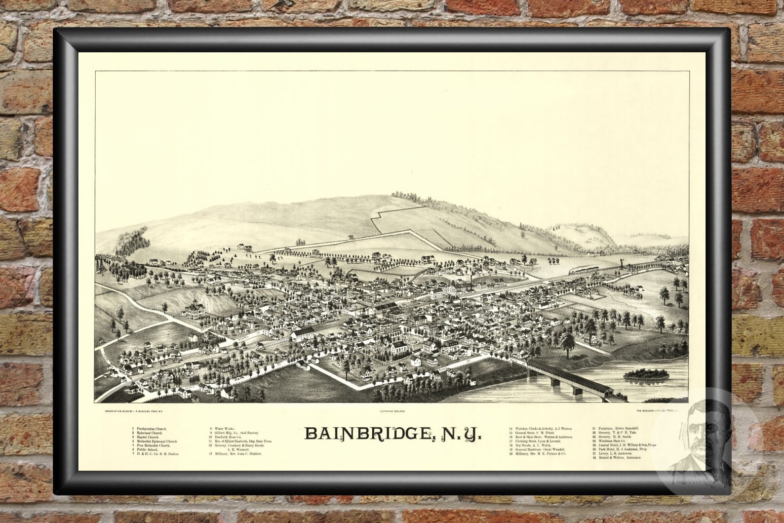 Bainbridge Ny 1889 Vintage City Maps Restored City Ma vrogue.co