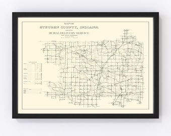 1960 Map of Crooked Lake Steuben County Indiana - Etsy