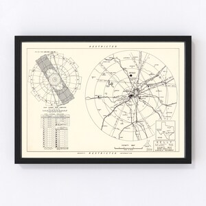 May include: A black and white vintage map of Kelly Airfield in San Antonio, Texas. The map includes a compass rose, a wind computer, and a vicinity map. The text "RESTRICTED" appears at the top and bottom of the map.