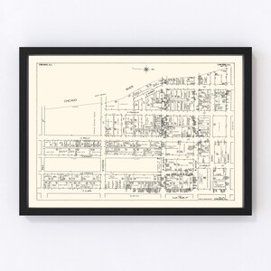 Chicago Map 1929, Vintage Chicago Map, Old Chicago Illinois Art, Wall Art Gift for Chicago History Lovers Retro Decor