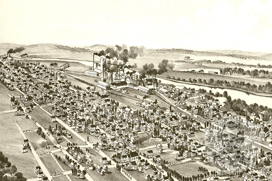 Vintage Sharpsville Map 1901 Old Map of Sharpsville Etsy