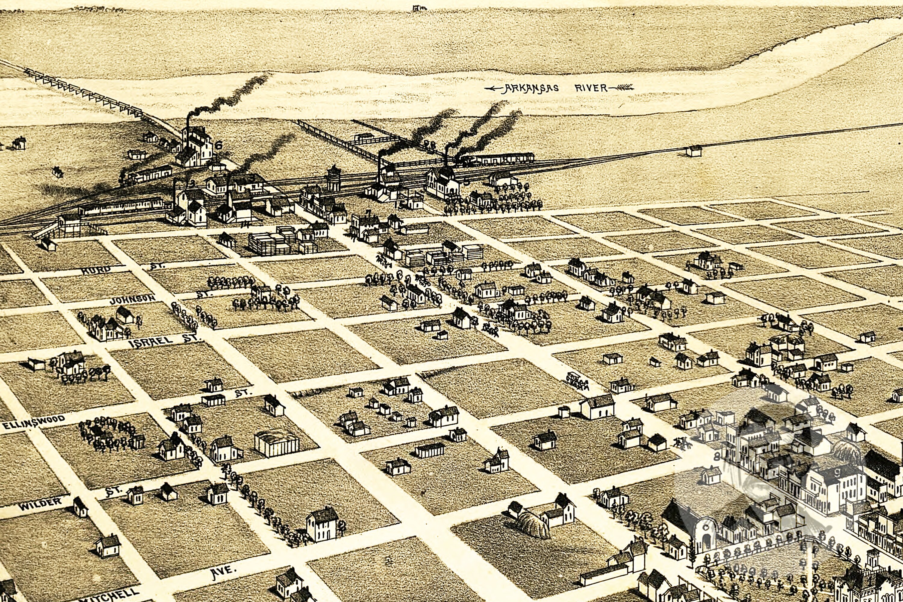 Vintage Great Bend Map 1882 Old Map of Great Bend Kansas Etsy