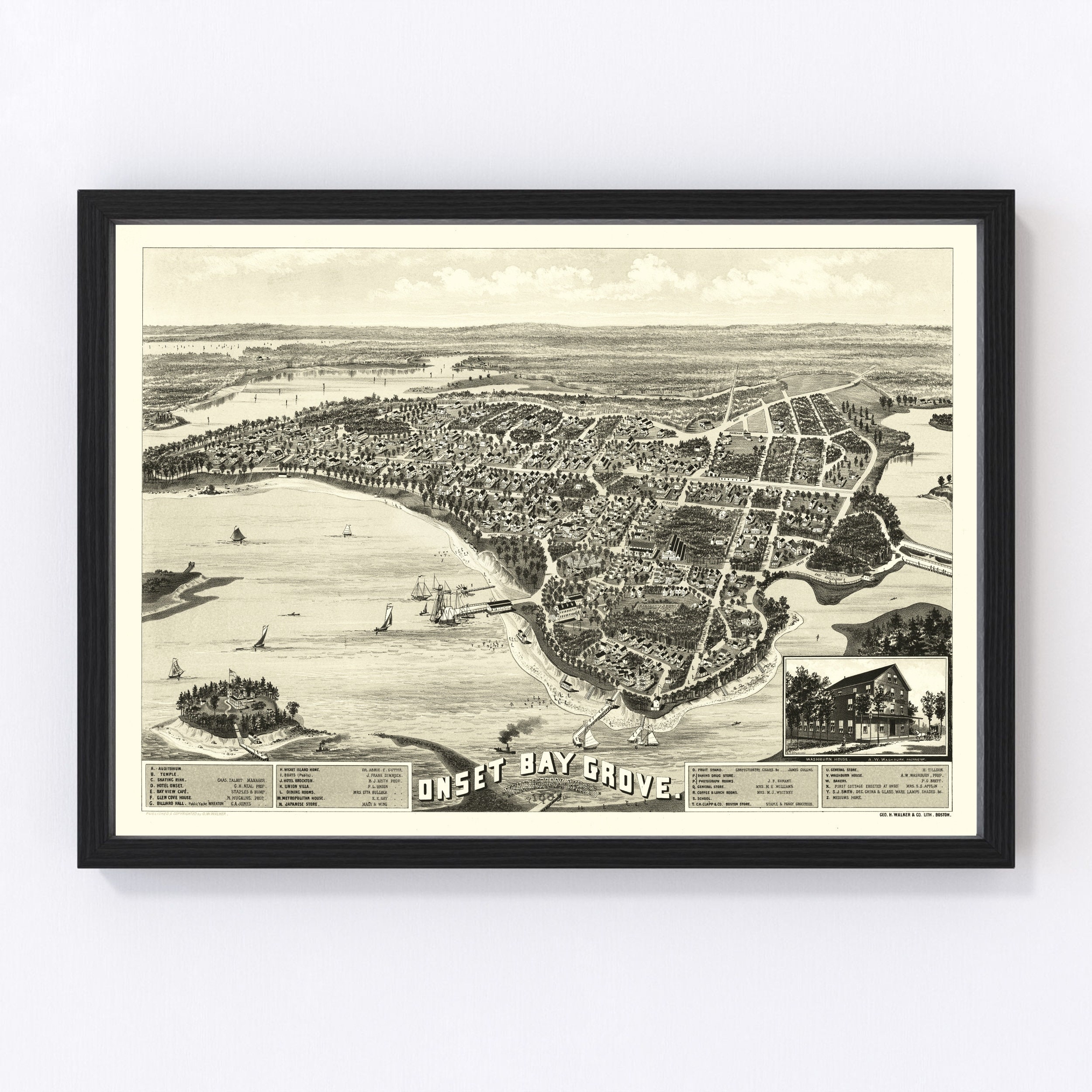 Map Of Onset Ma Onset Bay Grove Massachusetts Vintage Map From 1885 Old | Etsy Canada