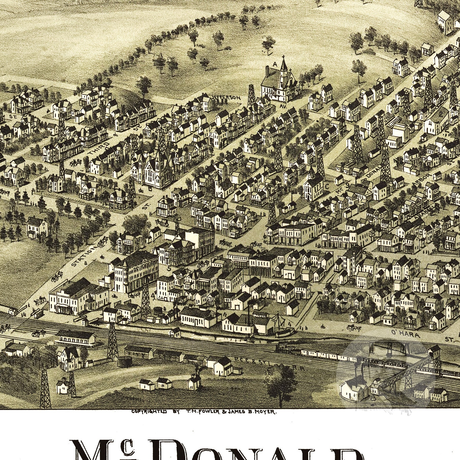 Mcdonald Pennsylvania Vintage Map From 1897 Old City Map Etsy UK