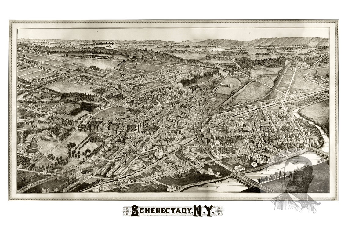 Vintage Schenectady Map 1882 Old Map of Schenectady New Etsy