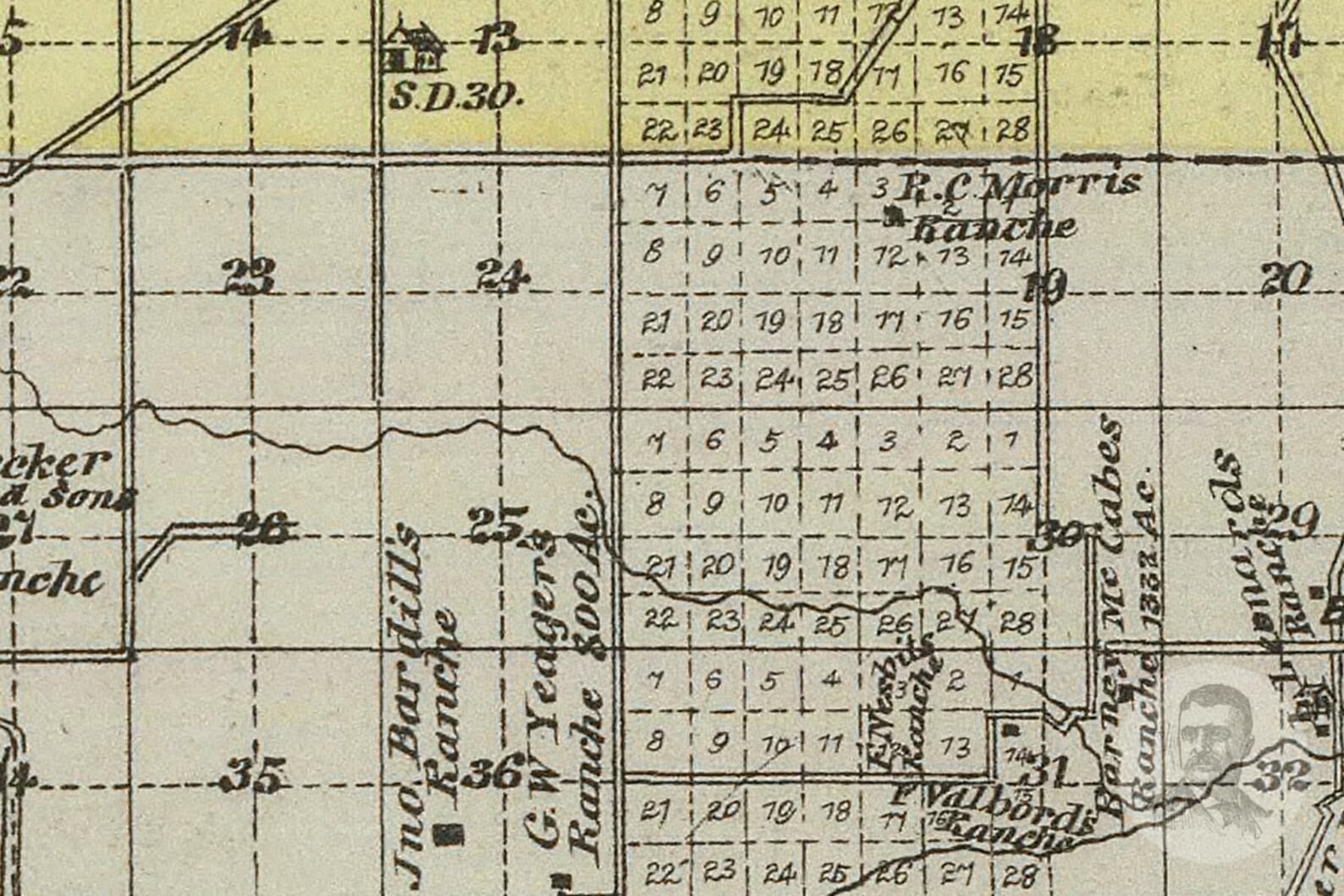 Vintage Chase County KS Map 1887 Old Kansas Map Historical Etsy
