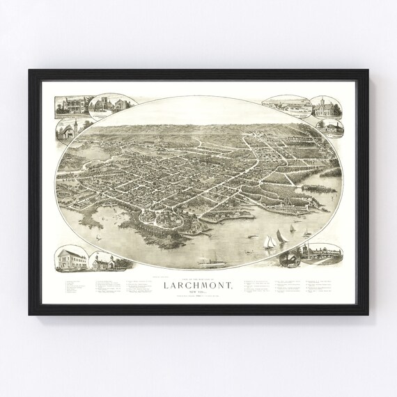 Larchmont Map 1904 Old Map of Larchmont New York Art Vintage Etsy