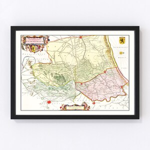 Veurne Map 1665, Vintage Veurne Map, Old Veurne Art, Wall Art Gift for Veurne History Lovers Retro Decor