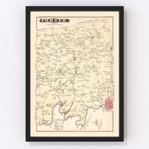 Porter Map 1877, Vintage Porter Map, Old Porter Pennsylvania Art, Wall Art Gift for Porter History Lovers Retro Decor