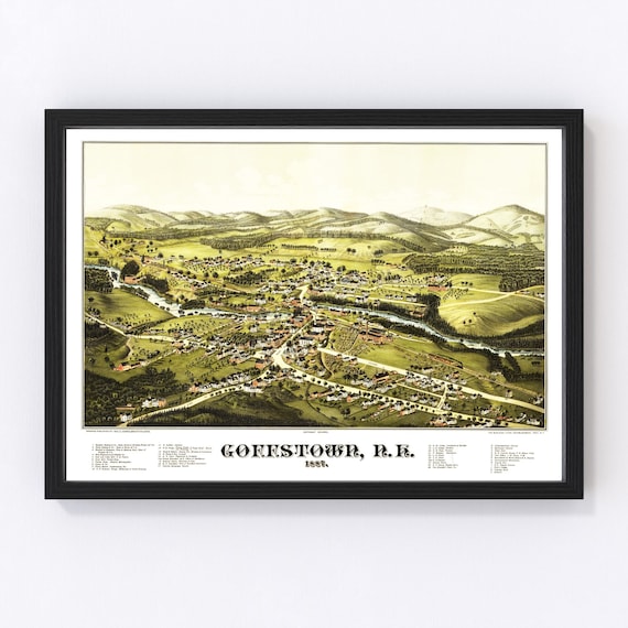 Goffstown Map 1887 Old Map of Goffstown New Hampshire Art Etsy