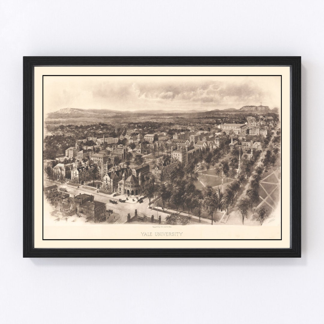 Yale University Map 1906 - Old Map of Yale University Art Vintage Print ...