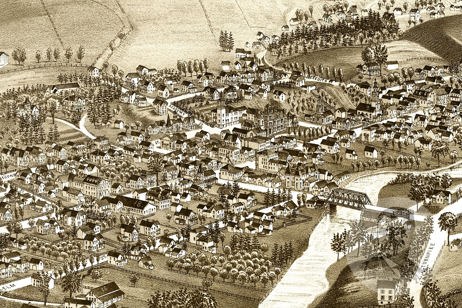 Vintage Delhi Map 1887 Old Map of Delhi New York Historical Etsy