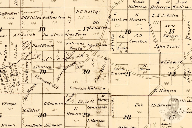 Vintage Trempealeau County Map 1877 Old Map of Trempealeau Etsy