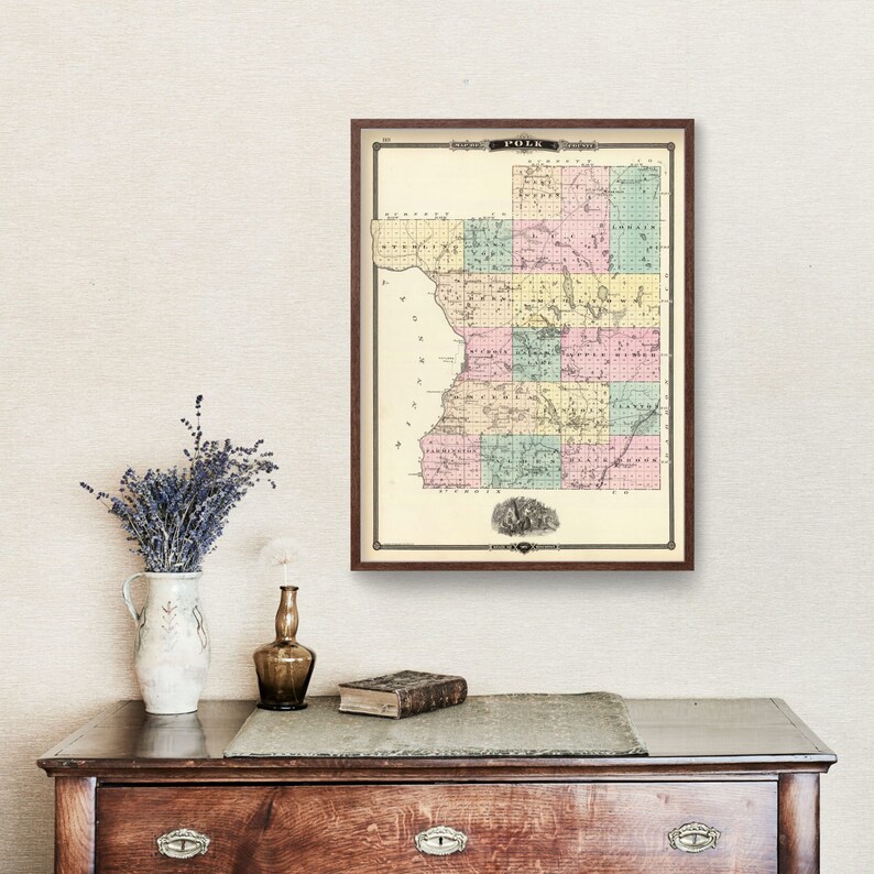 Polk County WI Map 1878 Old Map Of Balsam Lake Wisconsin Art Etsy Polk County WI Map 1878 Old Map Of Balsam Lake Wisconsin Art Etsy