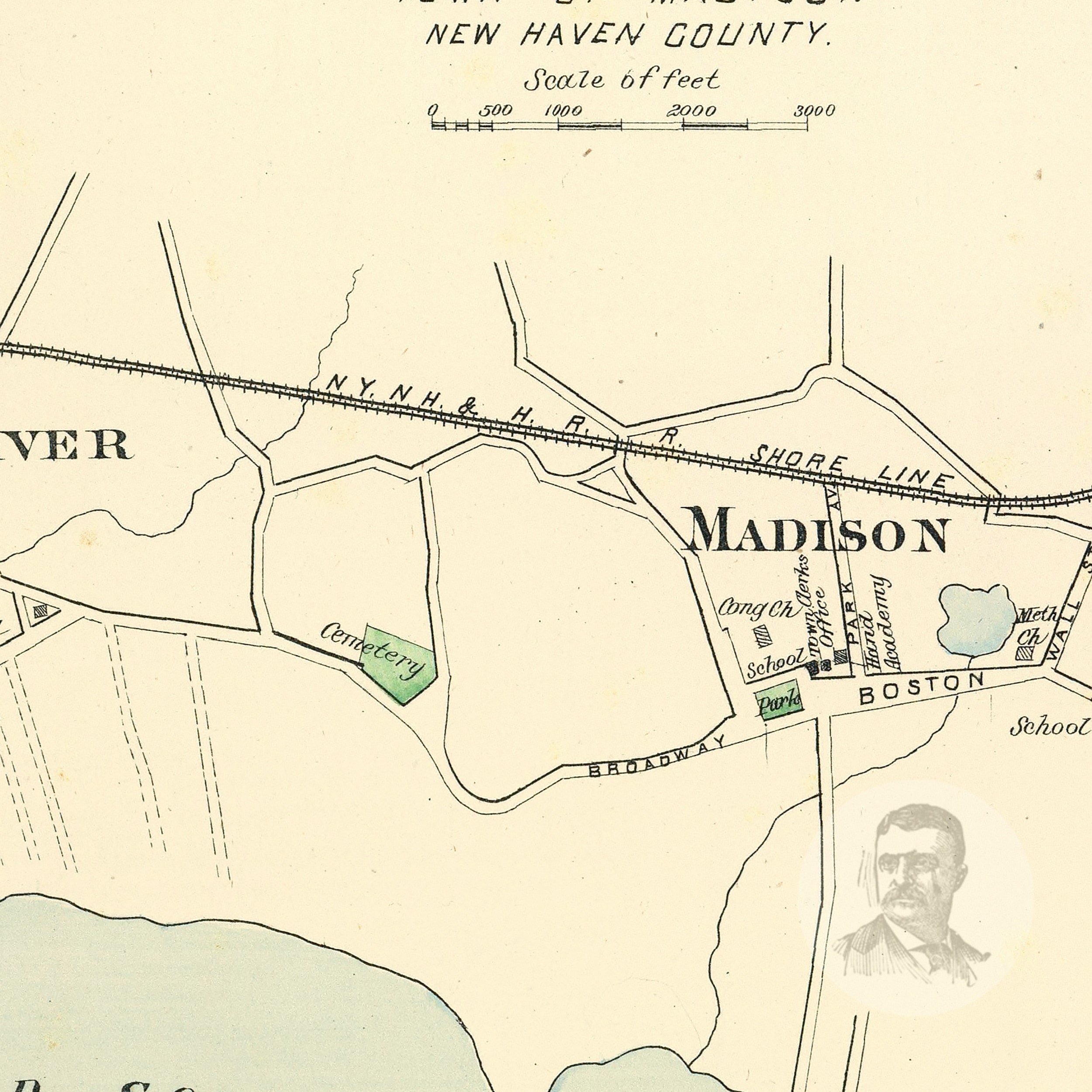 Madison Connecticut Vintage Map From 1893 Old City Map Art Etsy