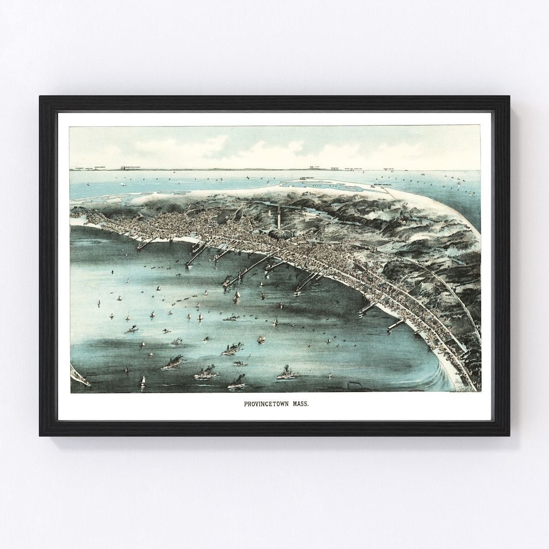 Provincetown Map 1910 Old Map of Provincetown Massachusetts Art Vintage ...