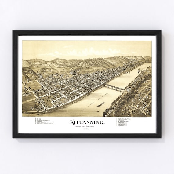 Kittanning Map 1896 Old Map of Kittanning Pennsylvania Art Etsy