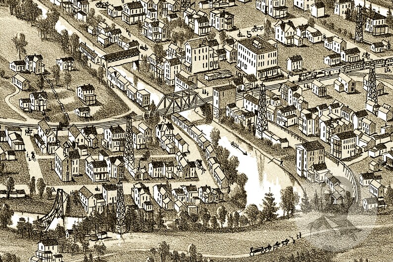 Vintage Cairo Map 1899 Old Map of Cairo West Virginia Etsy