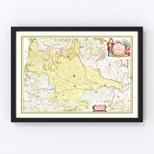Milan Map 1665, Vintage Milan Map, Old Milan Art, Wall Art Gift for Milan History Lovers Retro Decor