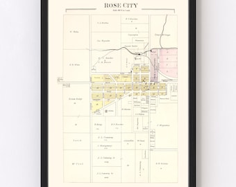 Hill Map 1903, Vintage Hill Map, Old Hill Michigan Art, Wall Art Gift for Hill History Lovers Retro Decor
