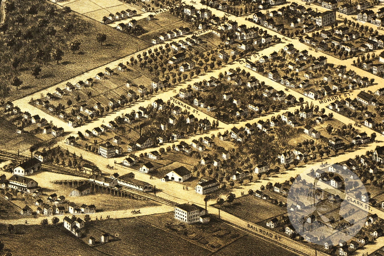 Vintage Coldwater Map 1868 Old Map of Coldwater Michigan Etsy