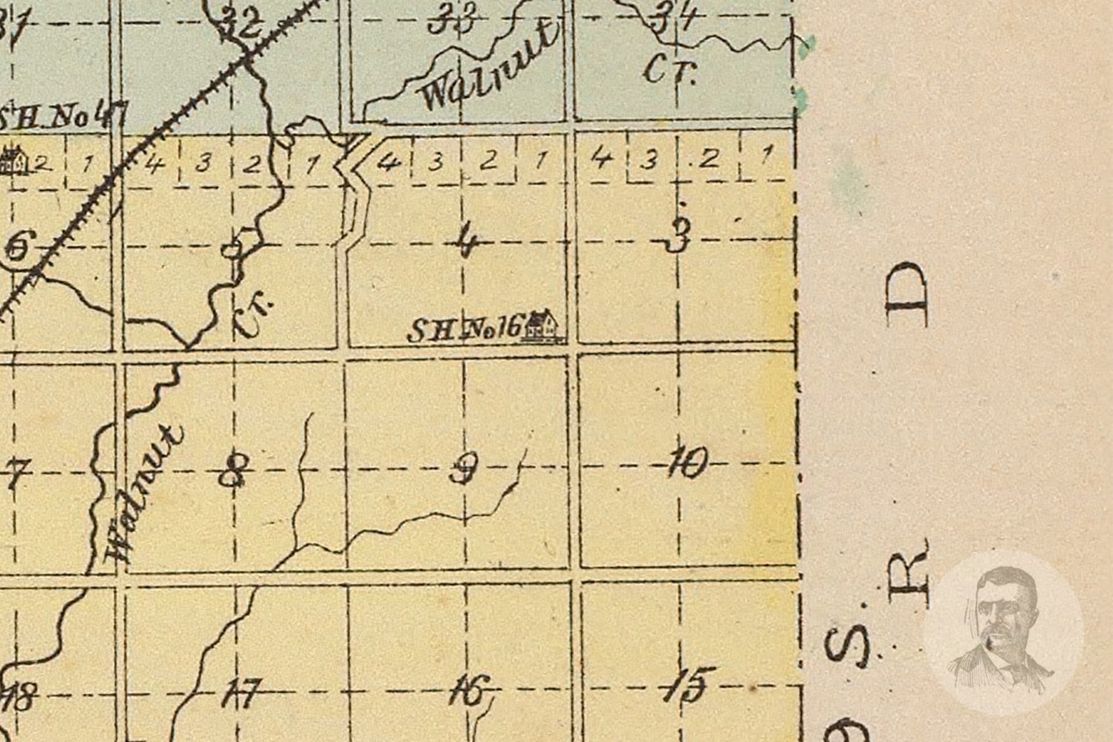Vintage Neosho County KS Map 1887 Old Kansas Map Historical Etsy