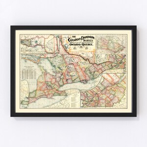 Ontario Map 1899, Vintage Ontario Map, Old Ontario Art, Wall Art Gift for Ontario History Lovers Retro Decor