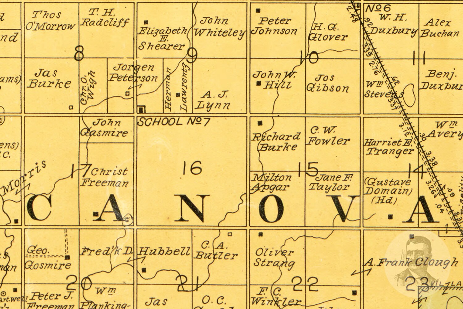Vintage Miner County Map 1898 Old Map of Miner County South Etsy