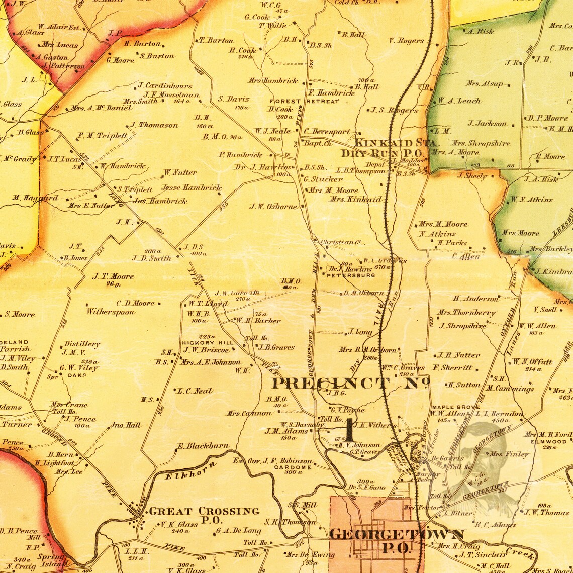 Scott County Kentucky Vintage Map From 1879 Old County Map Etsy