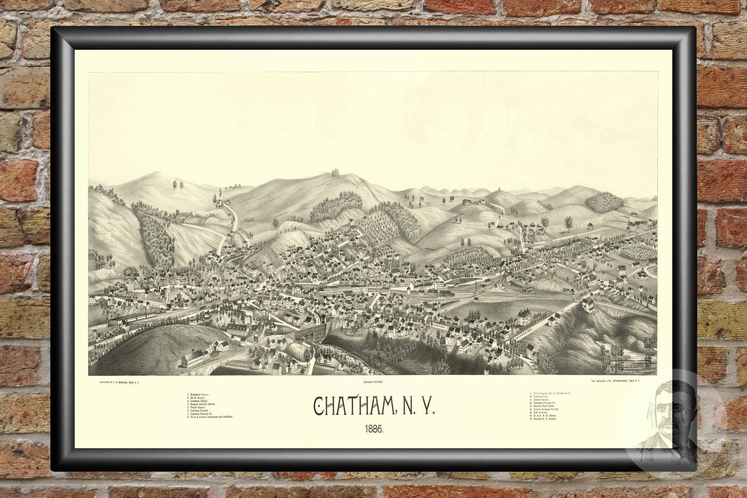 Vintage Chatham Map 1886 Old Chatham New York Map Historic Etsy