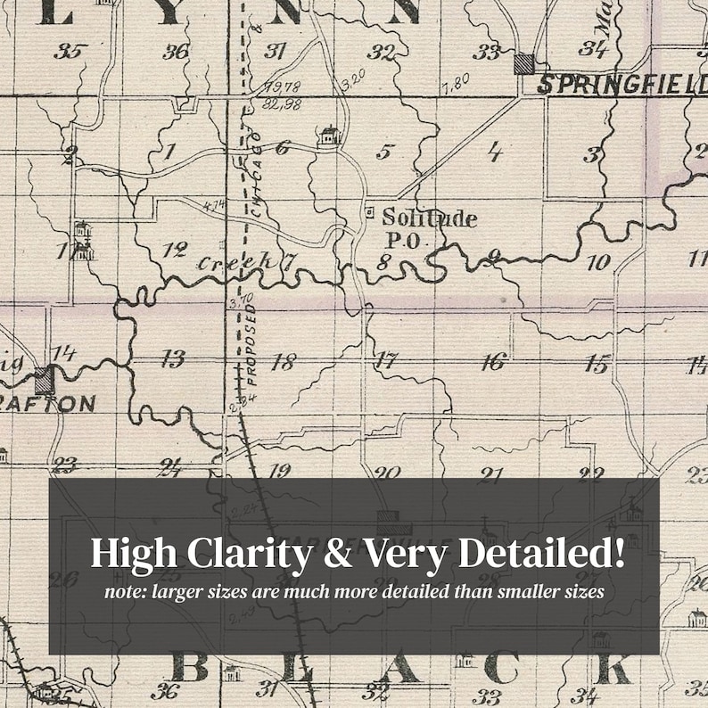 Posey County IN Map 1876 Old Map of Mount Vernon Indiana Art Etsy