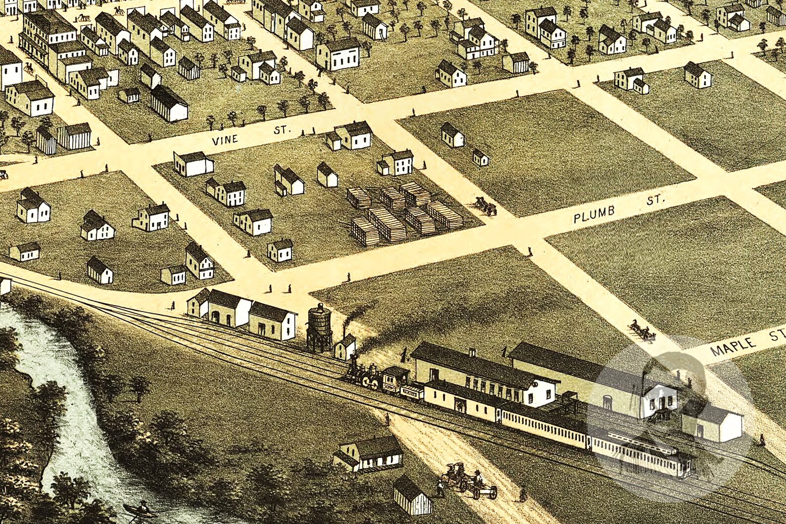 Vintage Reedsburg Map 1874 Old Map of Reedsburg Wisconsin Etsy