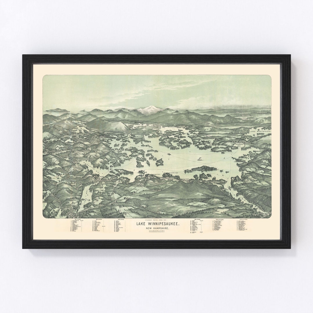 Lake Winnipesaukee Map 1909 Old Map of Lake Winnipesaukee New Hampshire