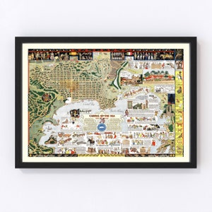 Carmel By The Sea Map 1942, Vintage Carmel By The Sea Map, Old Carmel By The Sea California Art, Wall Art Gift for Carmel By The Sea History