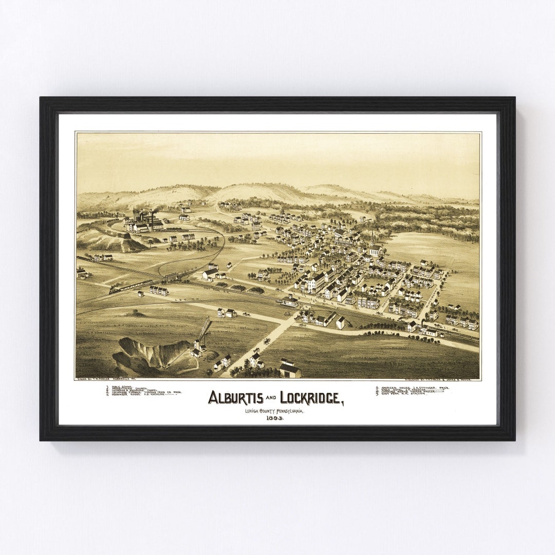 Alburtis Map 1893 Old Map of Alburtis Pennsylvania Art Etsy