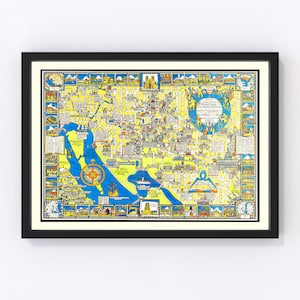 Washington, DC Map 1926 - Old Map of Washington, DC Washington DC Art Vintage Print Framed Canvas Portrait History Genealogy Farmhouse Décor