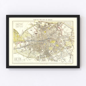 Dublin Map 1883, Vintage Dublin Map, Old Dublin Art, Wall Art Gift for Dublin History Lovers Retro Decor